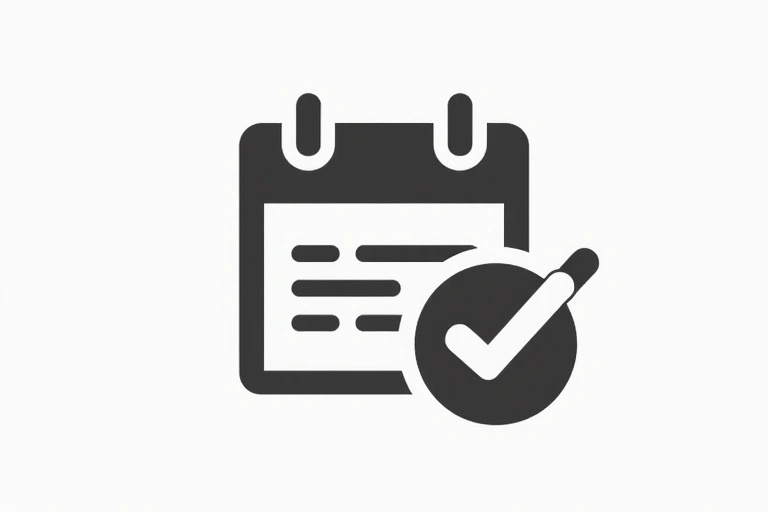 Kalendarz z datą i strzałką odświeżania, symbolizujący aktualizacje polityki prywatności.